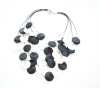 JOYFUL ROSE PETALS in B&W - Handmade Necklace